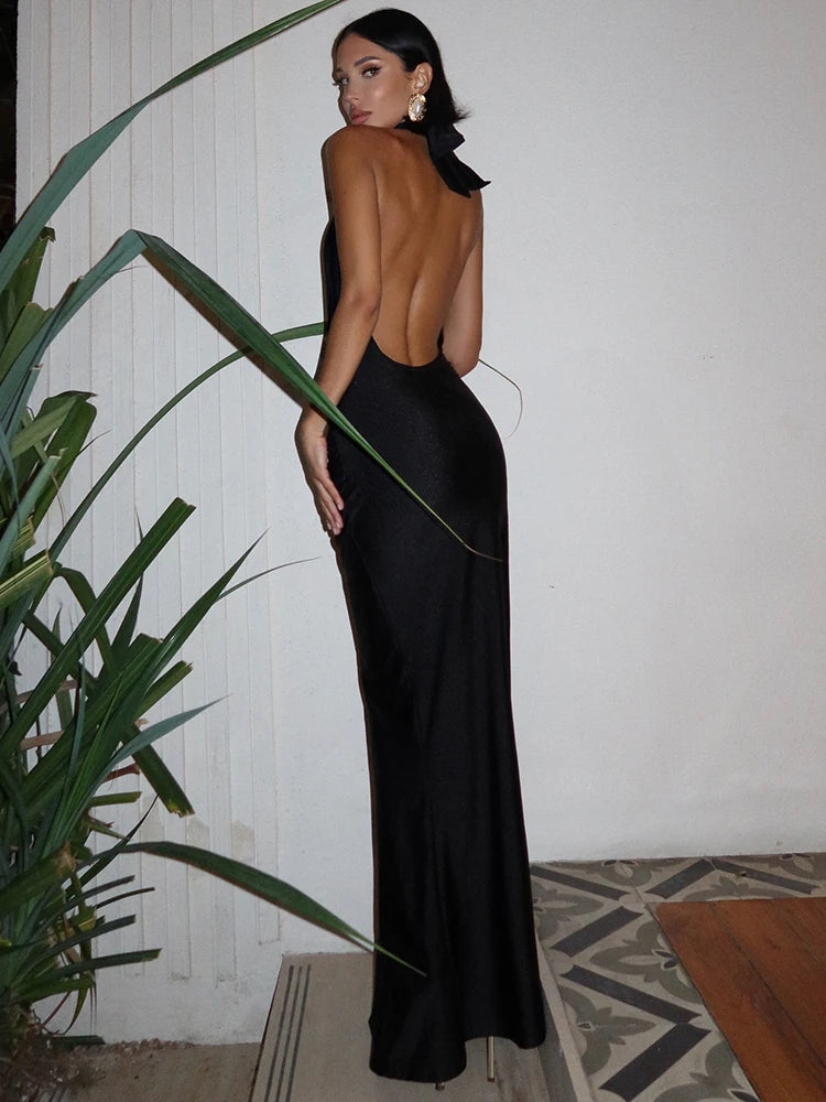 Caliandra Backless Sexy Maxi Dress